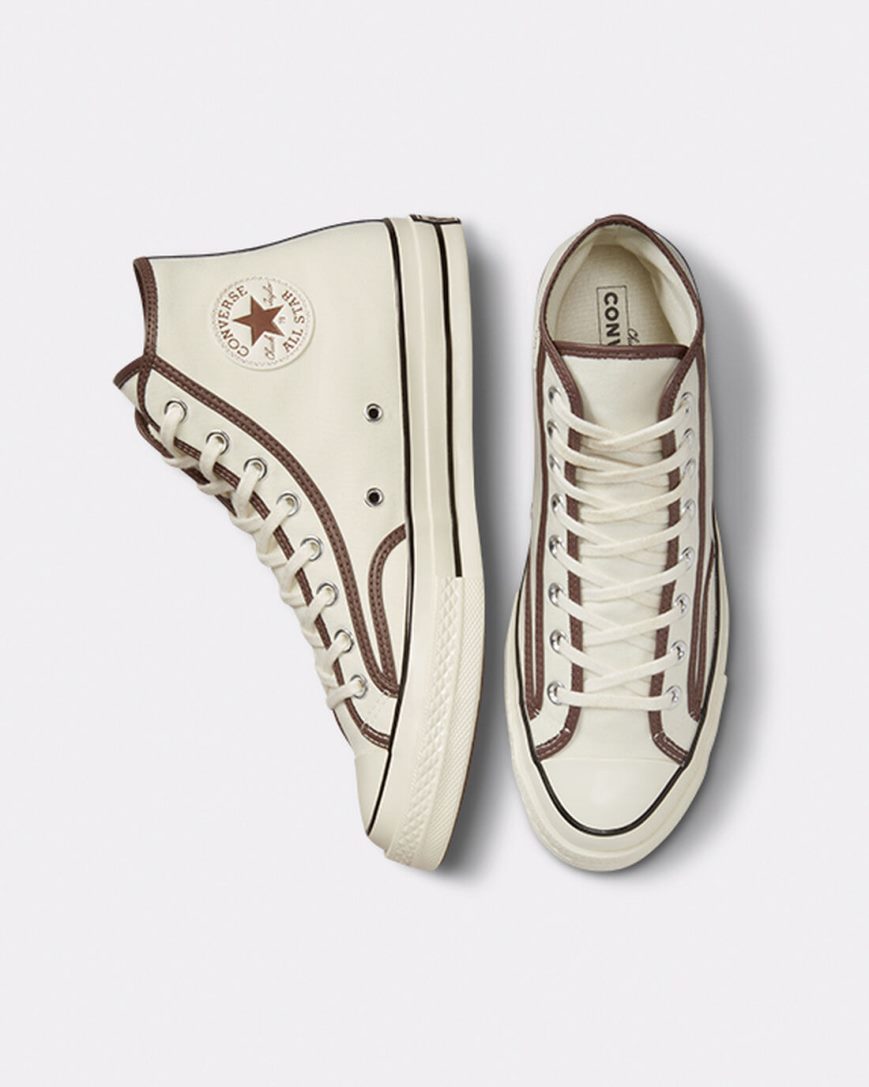 Dámské Boty Vysoké Converse Chuck 70 Heavyweight Platene Béžový Hnědé | CZ 31SDV47